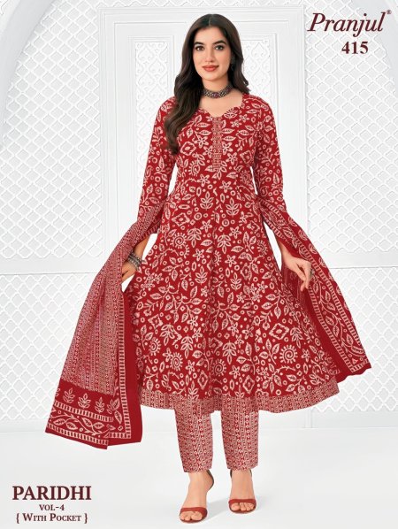 Paridhi Vol 4 By Pranjul Cotton Printed Anarkali Suits